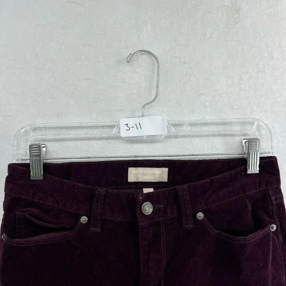 Banana Republic Corduroy Jeans Womens Sz 26P Purple Skinny Fit Low-Rise Stretch - Picture 12 of 12